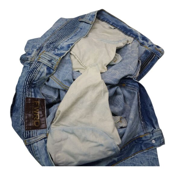 Fwrd Denim & Co. Mens Blue Distressed Jeans Size 48 Inseam 33" Mint Condition - Picture 11 of 12